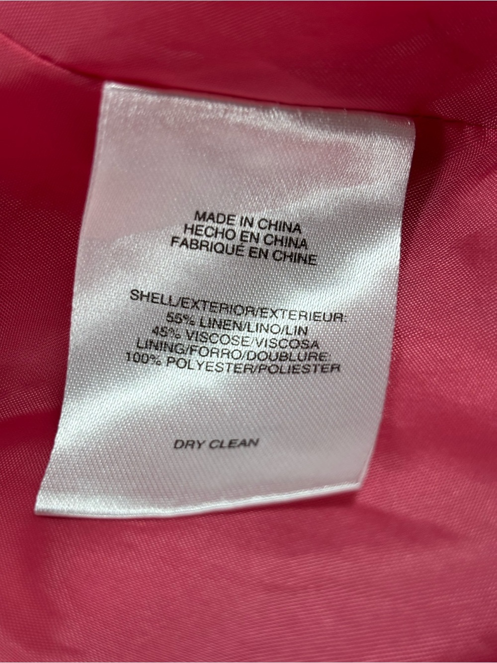 Jones New York Signature Pink Linen Blend Blazer Jacket M 3/4 Sleeve - Picture 5 of 10